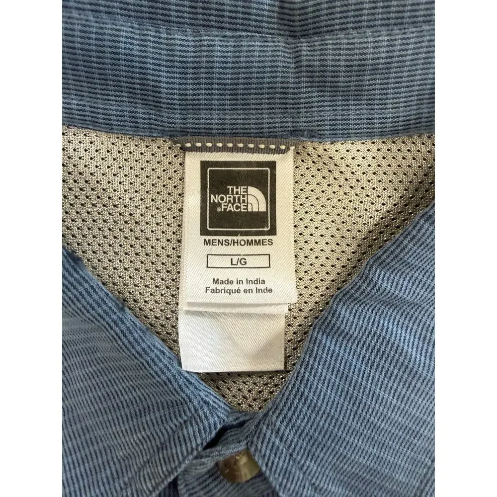 The North Face Mens Large Blue Micro Check Short Sleeve Hiking Shirt Vented New